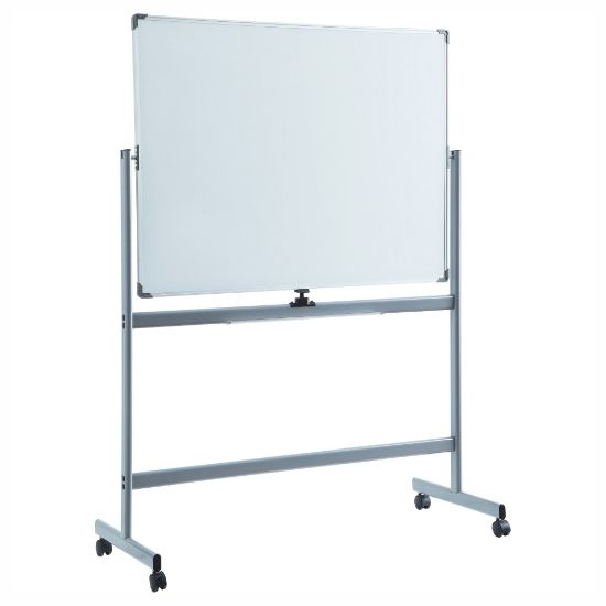 Picture of Lorell Magnetic Dry-Erase Whiteboard Easel, 36in x 48in, Aluminum Frame With Silver Finish