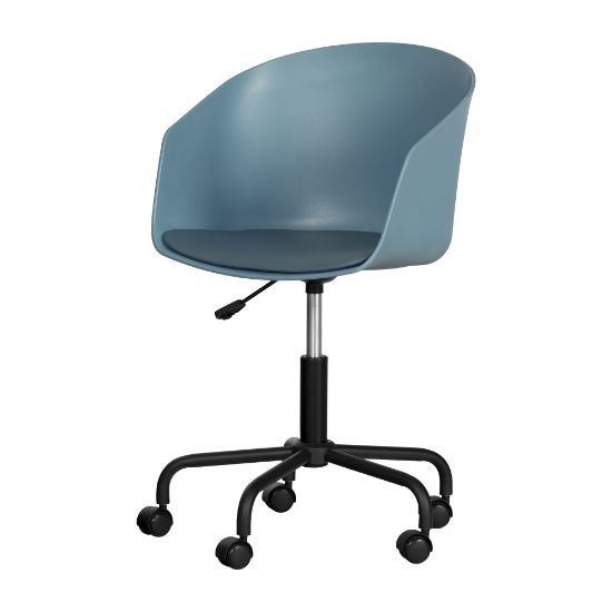 Picture of South Shore Flam Plastic Mid-Back Swivel Chair, Blue/Black