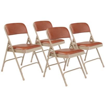 Picture of National Public Seating Series 1200 Folding Chairs, Brown/Beige, Set Of 4 Chairs