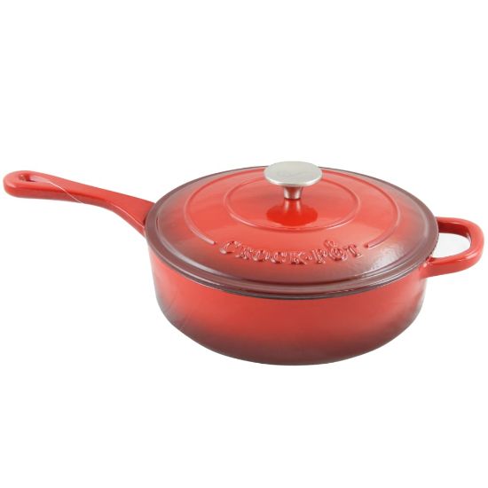 Picture of Crock-Pot Artisan 3.5-Quart Enameled Cast Iron Saute Pan, Scarlet Red