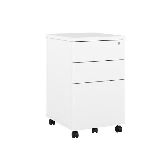 Picture of Bestar Universel 18inD Vertical 3-Drawer Mobile Pedestal File Cabinet, White