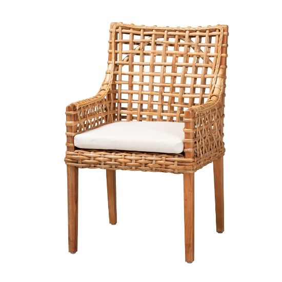 Picture of bali & pari Saoka Dining Chair, Natural Brown/White