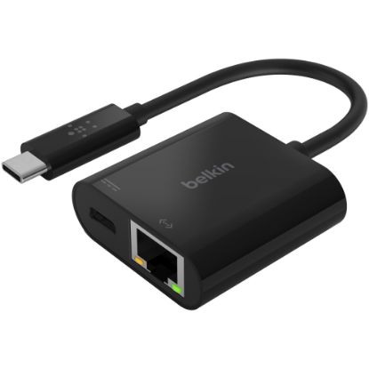 Picture of Belkin USB-C to Ethernet + Charge Adapter - USB Type C - 1 Port(s) - 1 - Twisted Pair - 1000Base-T - Portable