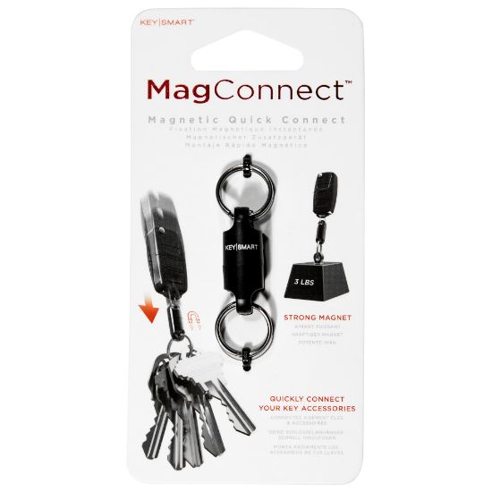 Picture of KeySmart MagConnect Quick Connect Key Chain Magnets, Black, Set Of 5 Key Chains