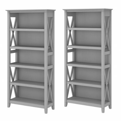 Picture of Bush Business Furniture Key West 66inH 5-Shelf Bookcase Set, Cape Cod Gray, Standard Delivery