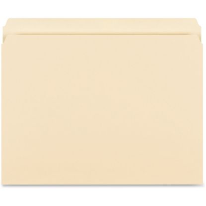 Picture of Business Source Straight-Cut 1-ply Tab Heavyweight File Folders - Letter - 8 1/2in x 11in Sheet Size - Straight Tab Cut - 14 pt. Folder Thickness - Manila - Recycled - 50 / Box