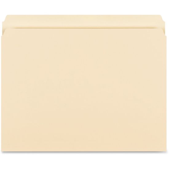 Picture of Business Source Straight-Cut 1-ply Tab Heavyweight File Folders - Letter - 8 1/2in x 11in Sheet Size - Straight Tab Cut - 14 pt. Folder Thickness - Manila - Recycled - 50 / Box