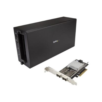 Picture of StarTech.com Thunderbolt 3 to 10GbE Fiber Network Chassis - External PCIe enclosure - 2 Open SFP+ Ports - Connect a Thunderbolt 3 enabled device to a 10GbE fiber network - Get the increased performance of a 10GbE NIC, using a Thunderbolt 3 port