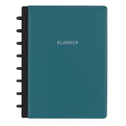 Picture of TUL Discbound Monthly Planner Starter Set, Undated, Junior Size, Leather Cover, Teal