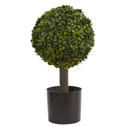 Picture of Nearly Natural Boxwood Ball Topiary 21inH Artificial Tree With Pot, 21inH x 11inW x 11inD, Green