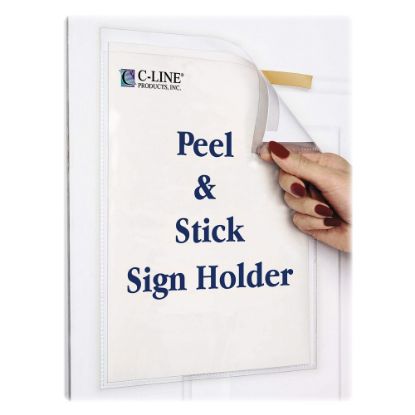 Picture of C-Line Peel/Stick Pockets With Antimicrobial Protection, Letter Size, Clear, Pack Of 10