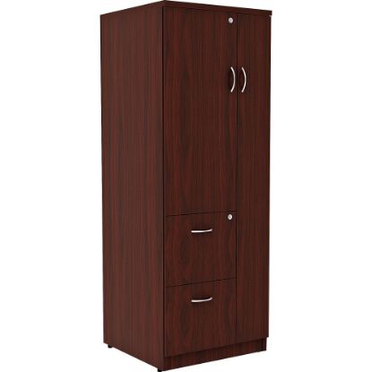 Picture of Lorell Essentials Tall Storage Cabinet, 2 Adjustable Shelves, Mahogany