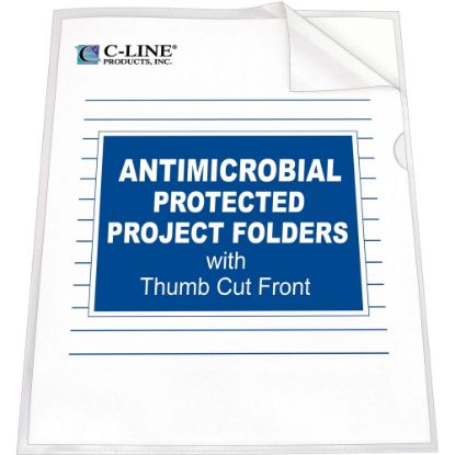 Picture of C-Line Poly Project Folders with Antimicrobial Protection - Reduced Glare, 11 X 8-1/2, 25/BX, 62137