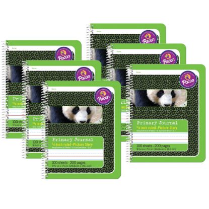 Picture of Pacon Primary Composition Books, 9-3/4in x 7-1/2in, Primary Ruled, 200 Pages (100 Sheets), Green, Pack Of 6 Books