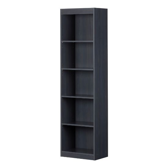 Picture of South Shore Axess 68-3/4inH 5-Shelf Narrow Bookcase, Blueberry