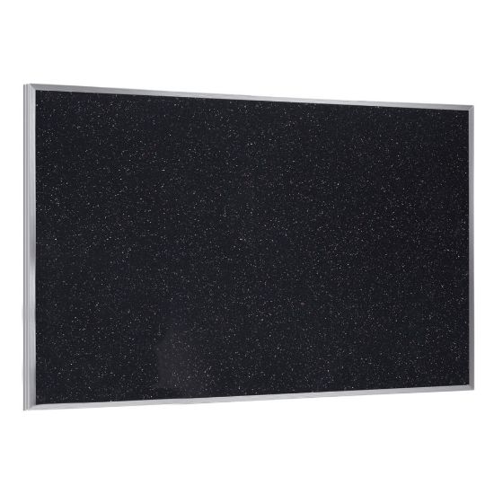 Picture of Ghent Rubber Bulletin Board, 4 1/24in x 10 1/24in, 90% Recycled, Confetti Satin Aluminum Frame