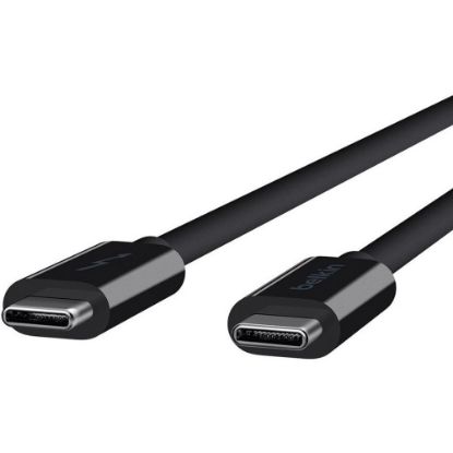 Picture of Belkin USB Data Transfer Cable - 3.28 ft USB Data Transfer Cable for Notebook - First End: 1 x USB 3.1 Type C - Male - Second End: 1 x USB 3.1 Type C - Male - 20 Gbit/s - Black