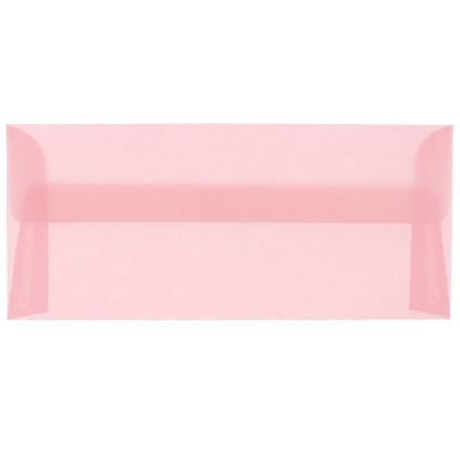 Picture of JAM Paper #10 Business Booklet Envelopes, Translucent, Gummed Closure, Blush Pink, Pack Of 25