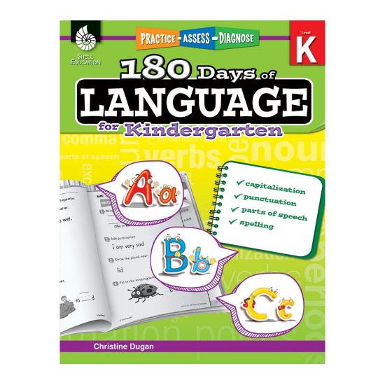 Picture of Shell Education 180 Days Of Language Workbook, Kindergarten