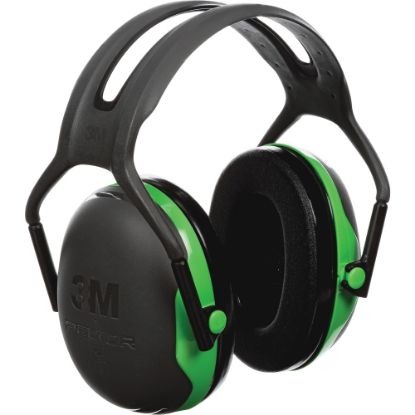 Picture of Peltor Over-the-Head Earmuffs, Black/Green