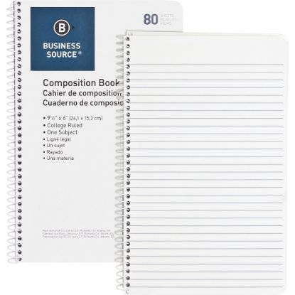 Picture of Business Source Composition Notebook, 6in x 9 1/2in, College Ruled, 80 Sheets, White