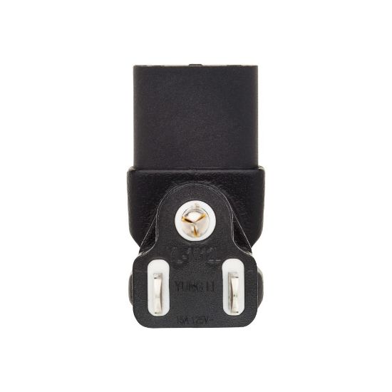 Picture of Eaton Tripp Lite Series Down-Angled NEMA 5-15P to C13 Power Cord Adapter - 10A, 125V, Black - Power connector adapter - NEMA 5-15P to power IEC 60320 C13 down-angled - AC 125 V - 10 A - black - North America