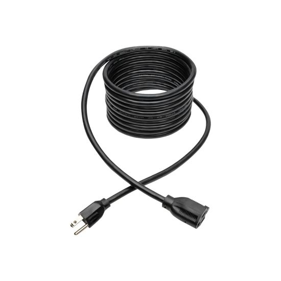 Picture of Eaton Tripp Lite Series Power Extension Cord, NEMA 5-15P to NEMA 5-15R - Heavy-Duty, 15A, 120V, 14 AWG, 15 ft. (4.57 m), Black - Power extension cable - NEMA 5-15 (F) to NEMA 5-15P (M) - AC 120 V - 15 A - 15 ft - black