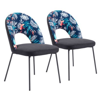 Picture of Zuo Modern Merion Dining Chairs, Multicolor Print/Black, Set Of 2 Chairs