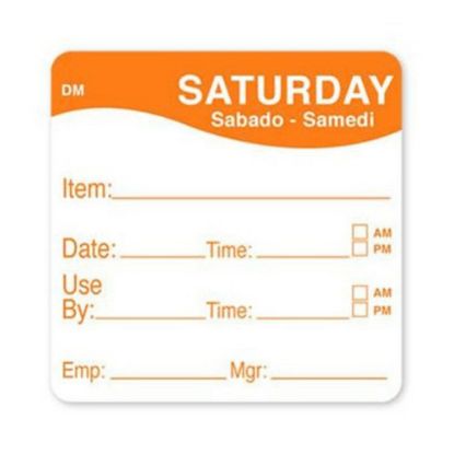 Picture of DayMark DissolveMark Saturday Use By Labels, 81485, 2in x 2in, Roll Of 250 Labels