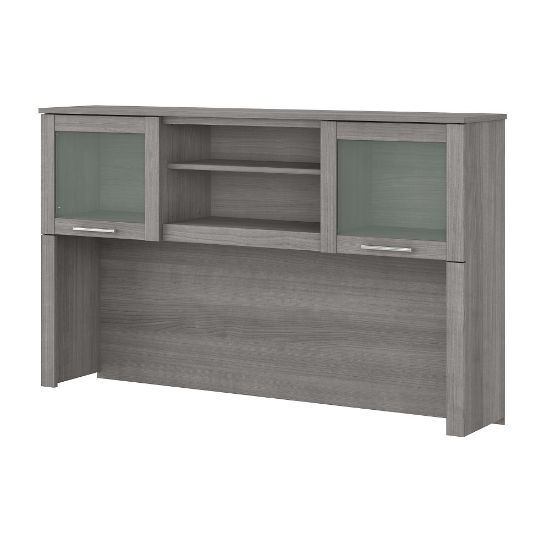 Picture of Bush Furniture Hutch For L-Shaped Desk, 60inW, Platinum Gray, Standard Delivery