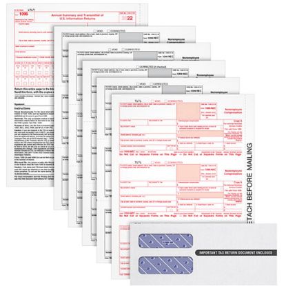 Picture of TOPS 5-part 1099-NEC Tax Forms - 5 Part - White - 24 / Pack