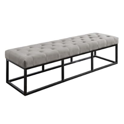 Picture of Serta Danes Tufted Bench, Pearl Gray/Iron