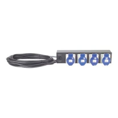 Picture of APC Basic Rack PDU - Power distribution strip (rack-mountable) - AC 230 V - input: hardwire - output connectors: 4 (IEC 60309) - 2U - 19in - 28 ft cord - black - for P/N: SCL400RMJ1U, SCL500RMI1UC, SCL500RMI1UNC, SMTL1000RMI2UC, SMTL750RMI2UC