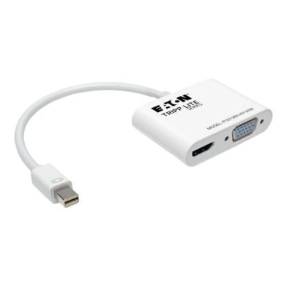 Picture of Tripp Lite 6in Mini DisplayPort To HDMI VGA 4K Adapter Converter Cable, White