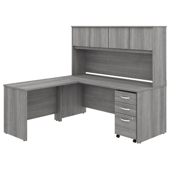 Picture of Bush Business Furniture Studio C 72inW x 30inD L-Shaped Desk With Hutch, Mobile File Cabinet And 42inW Return, Platinum Gray, Standard Delivery