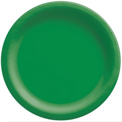 Picture of Amscan Round Paper Plates, Festive Green, 10in, 50 Plates Per Pack, Case Of 2 Packs