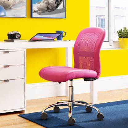 Picture of Serta Essentials Mid-Back Computer Chair, Teamwork Pink/Chrome