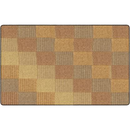 Picture of Flagship Carpets Basketweave Blocks Classroom Rug, 7 1/2ft x 12ft, Brown