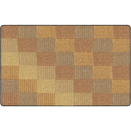 Picture of Flagship Carpets Basketweave Blocks Classroom Rug, 7 1/2ft x 12ft, Brown