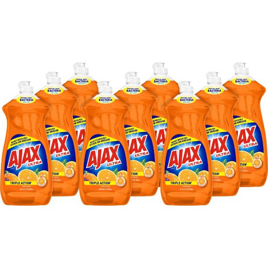 Picture of AJAX Ultra Triple Action Liquid Dish Soap - Liquid - 28 fl oz (0.9 quart) - Citrus Scent - 9 / Carton - Orange