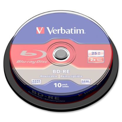 Picture of Verbatim BD-RE 25GB 2X with Branded Surface - 10pk Spindle Box - 25GB - 10pk Spindle