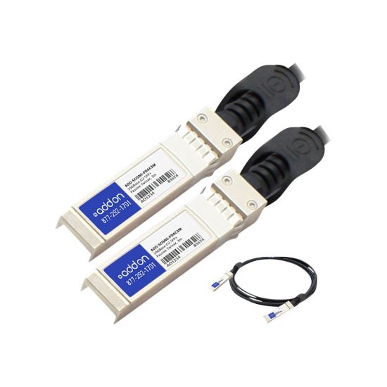 Picture of AddOn Cisco to Netgear Dual OEM Direct Attach - Direct attach cable - SFP+ to SFP+ - 10 ft - twinaxial - for Cisco 250 Series; Catalyst 2960, ESS9300; Nexus 93180, 9336, 9372; UCS 6140, C4200