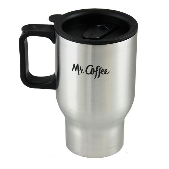 Picture of Mr. Coffee Expressway Travel Mug With Lid, 16 Oz, Stainless Steel