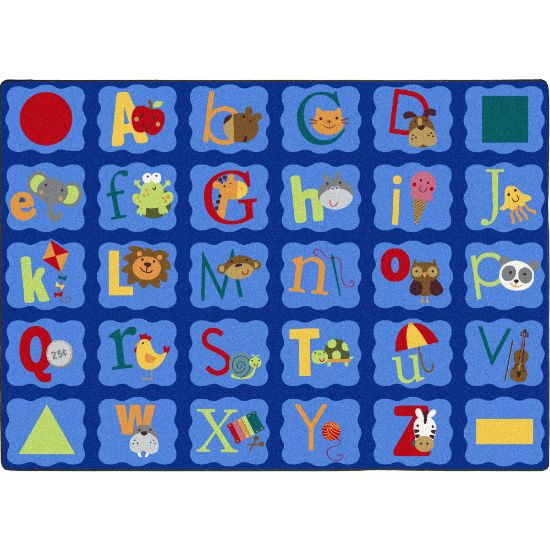 Picture of Joy Carpets Kid Essentials Rectangular Area Rug, Alphabet Blues, 7-2/3ft x 10-3/4ft, Multicolor