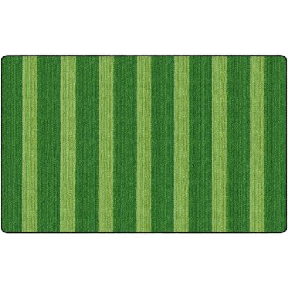 Picture of Flagship Carpets Basketweave Stripes Classroom Rug, 7 1/2ft x 12ft, Green