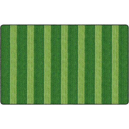 Picture of Flagship Carpets Basketweave Stripes Classroom Rug, 7 1/2ft x 12ft, Green