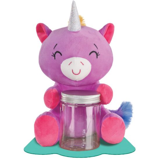 Picture of Amscan Plush Unicorn With Jar Balloon Weights, 9-15/16inH, Purple, Pack Of 2 Weights