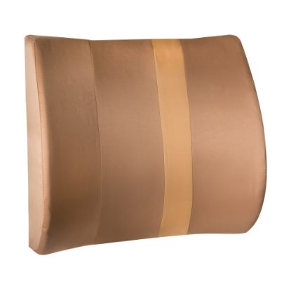 Picture of HealthSmart Vivi Relax-a-Bac Premium Lumbar Back Support Cushion Pillow, 3inH x 14inW x 13inD, Tan Stripe