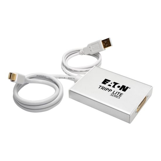 Picture of Tripp Lite 6in Mini DisplayPort to DVI-D Adapter Dual Link Active MDP to DVI Thunderbolt 1 & 2 Compatible -  6in - 1 x Mini DisplayPort Male Digital Audio/Video, 1 x Type A Male USB - 1 x DVI-D