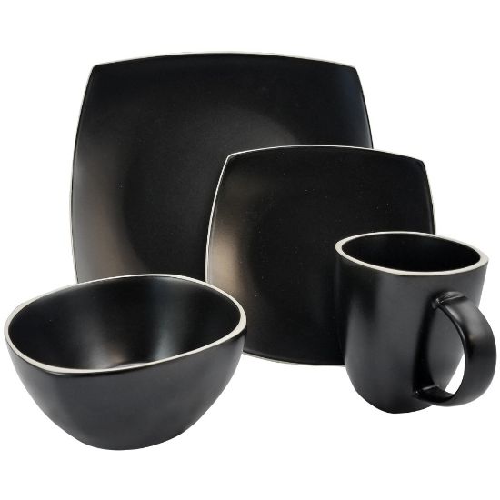 Picture of Gibson Soho Lounge 16-Piece Matte Dinnerware Set, Black